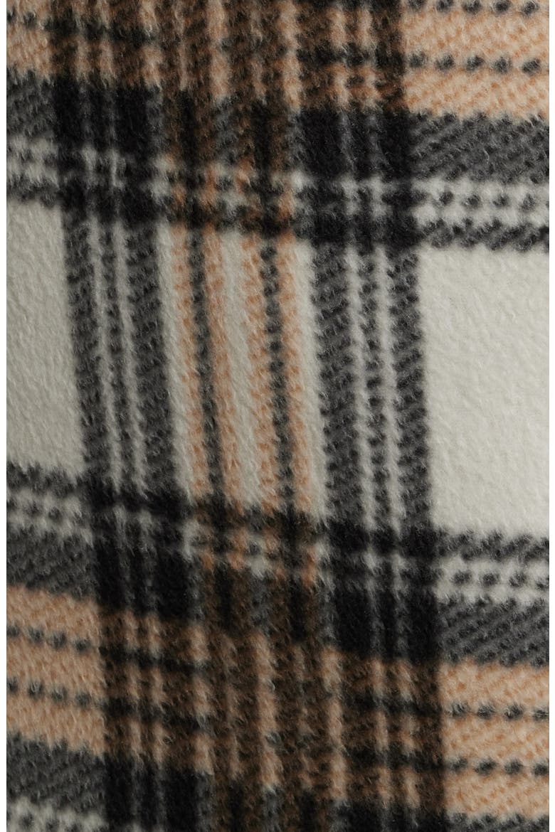 Plaid Polar Fleece Shacket, Alternate, color, BLACK CAMEL