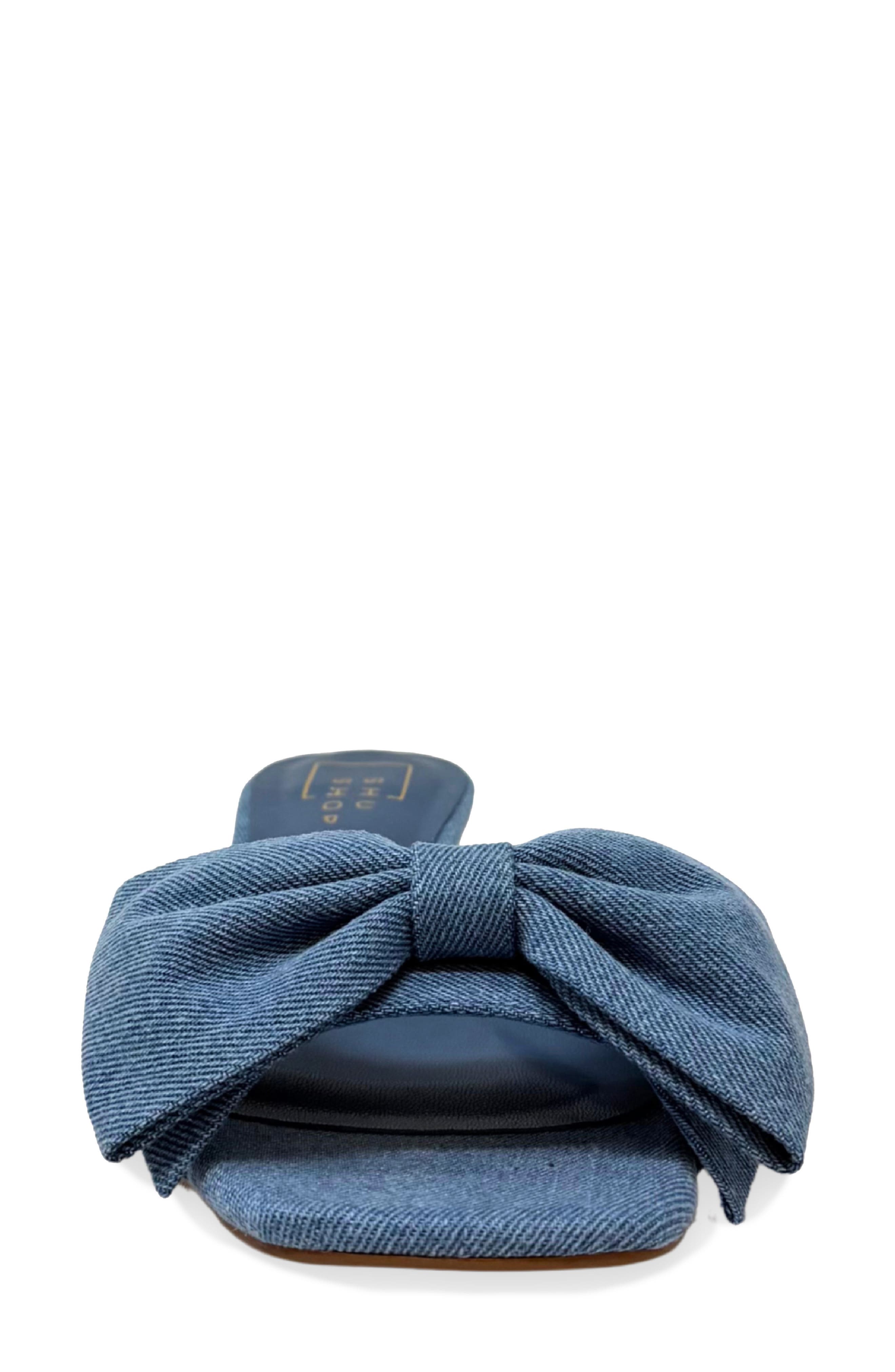 Ella Kitten Heel Slide Sandal, Alternate, color, DENIM