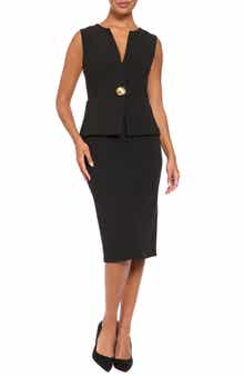 Sleeveless Peplum Sheath Dress
