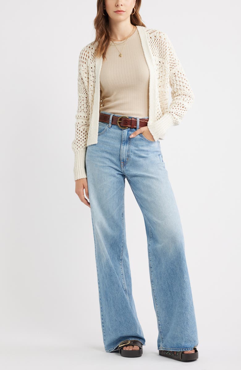 Treasure & Bond Pointelle Rib Crewneck Tank, Alternate, color, Beige Humus
