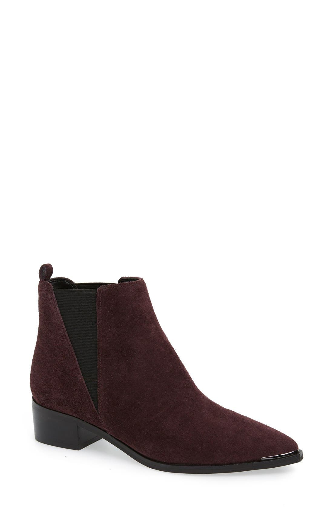 Yale Chelsea Boot, Main, color, DARK RED SUEDE