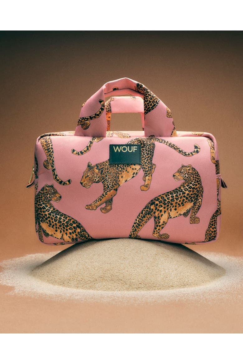 Blush Leopard Large Toiletry Bag, Alternate, color, Blush