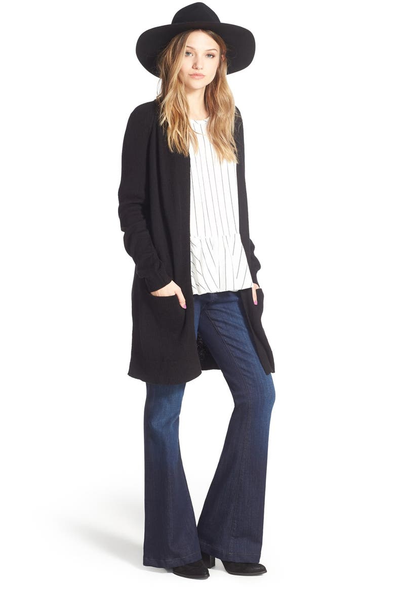 Open Front Cardigan, Alternate, color, BLACK