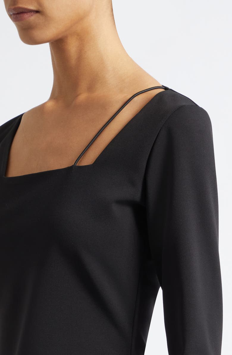 ISRAELLA KOBLA Val Asymmetric Strap Square Neck Top, Alternate, color, Black
