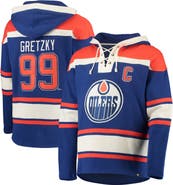 '47 Men's '47 Wayne Gretzky Royal Edmonton Oilers Retired Player Name & Number Lacer Pullover Hoodie