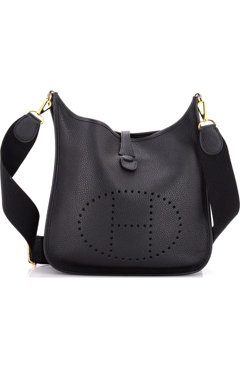 Pre-Owned Hermes Evelyne Bag Gen III Clemence PM, Main, color, Noir