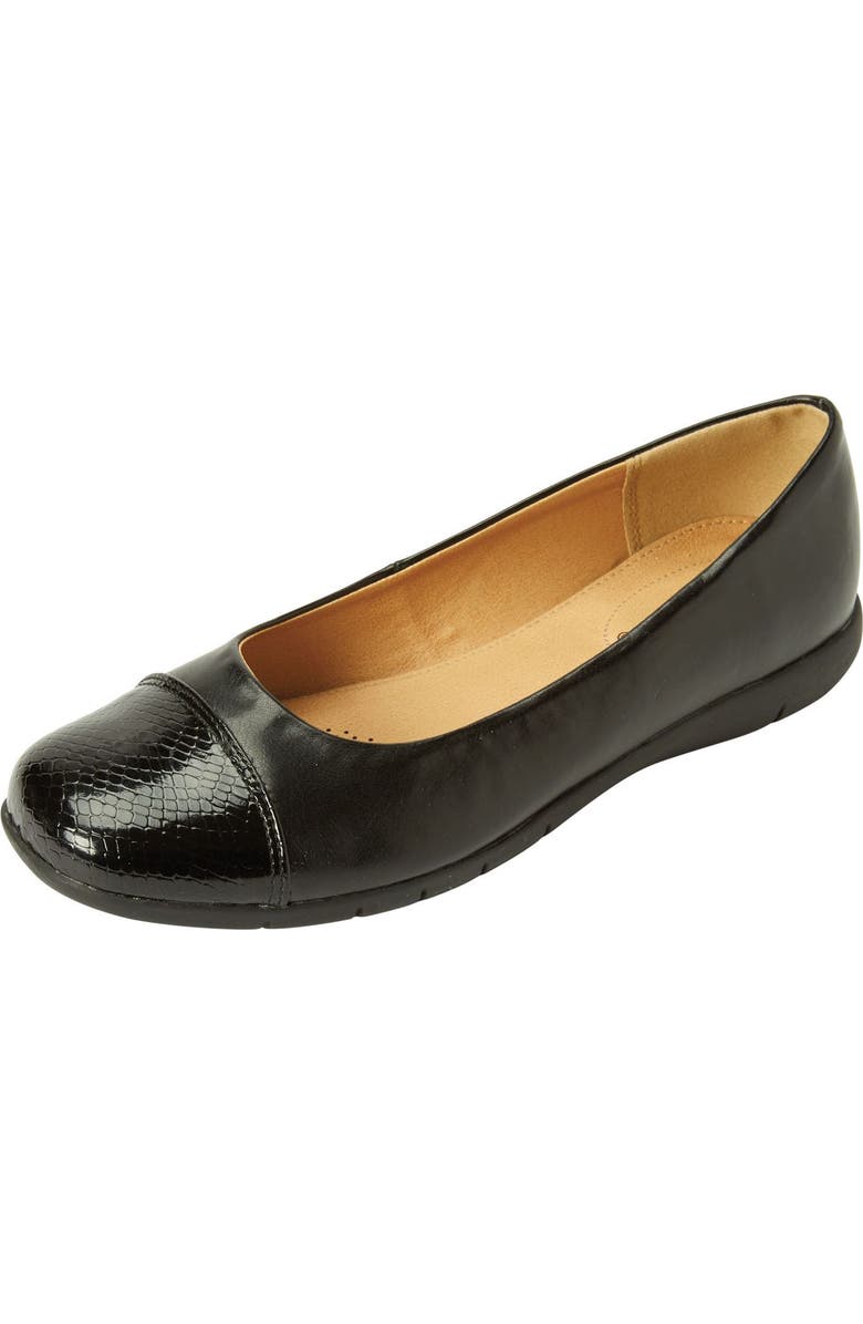 Comfortview The Fay Slip On Flat, Main, color, Black