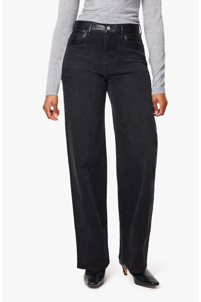 Blaine High Waist Straight Leg Jeans, Main, color, WASHED BLACK