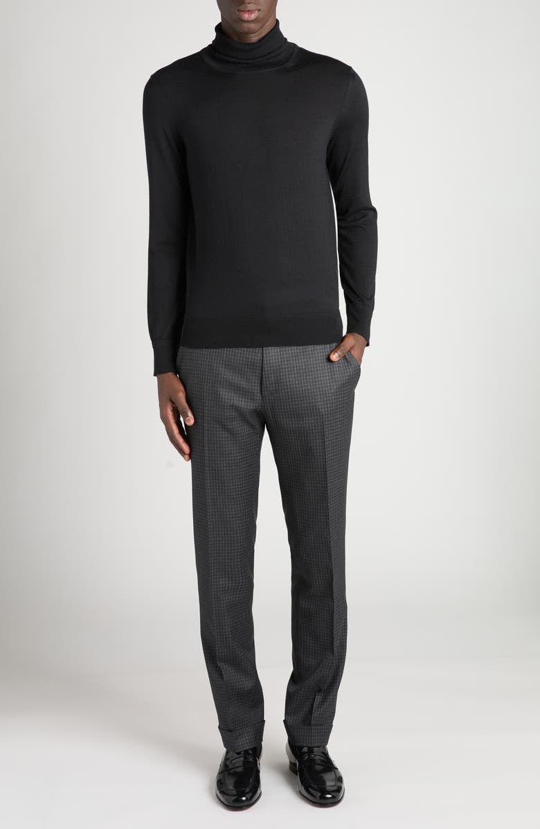 TOM FORD Fine Gauge Cashmere & Silk Turtleneck Sweater, Alternate, color, Lb999 Black