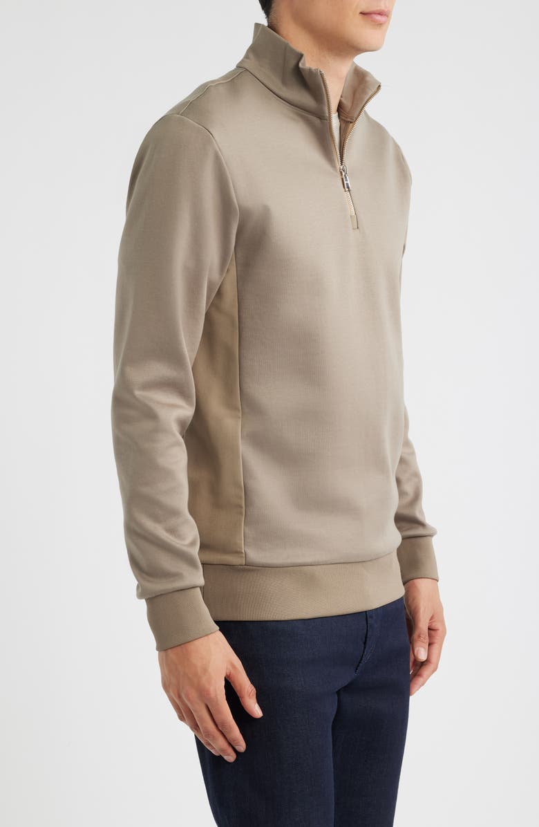 BOSS Sidney Quarter Zip Pullover, Alternate, color, Medium Green