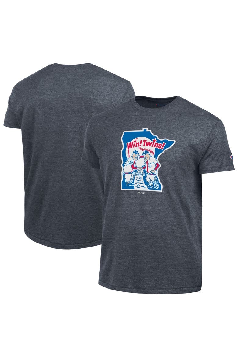 Men's Champion  Navy Minnesota Twins Cooperstown Logo Tri-Blend T-Shirt, Main, color, Navy