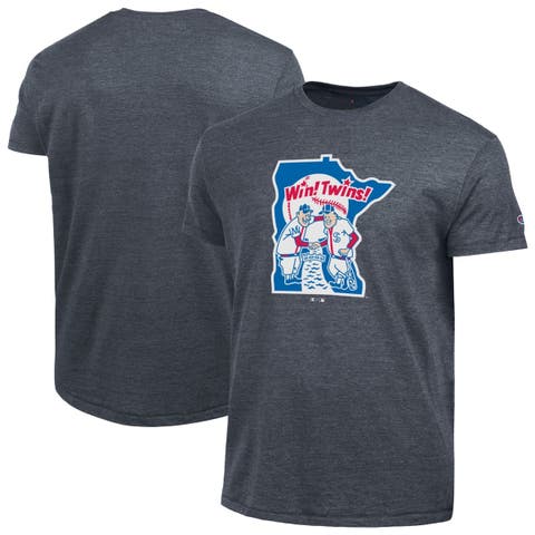 Men's Champion  Navy Minnesota Twins Cooperstown Logo Tri-Blend T-Shirt