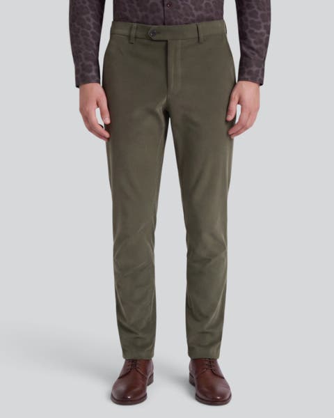 Stretch Velvet Flat Front Pant