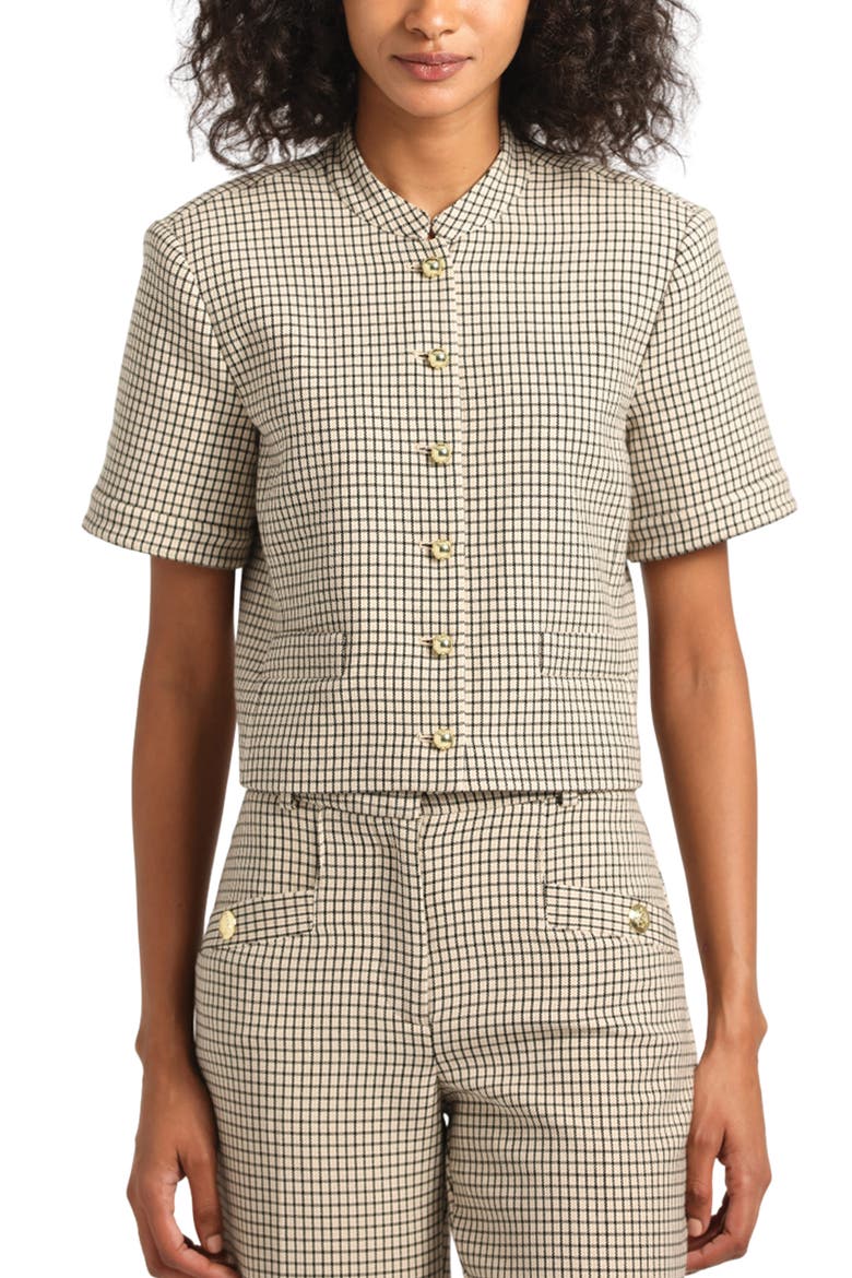 Grace Short Sleeve Jacket, Main, color, BISCUIT MULTI