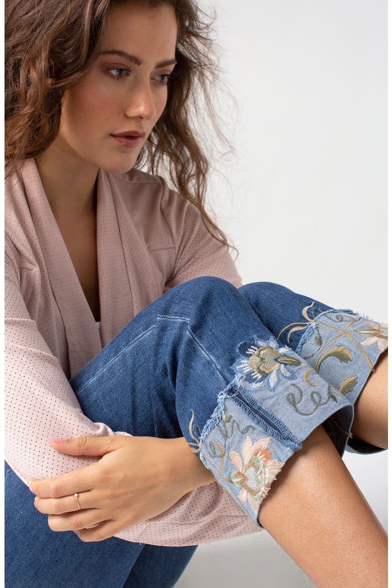 Sadie Embroidered Crop Straight Leg Jeans, Alternate, color, MELBOURNE LIGHT