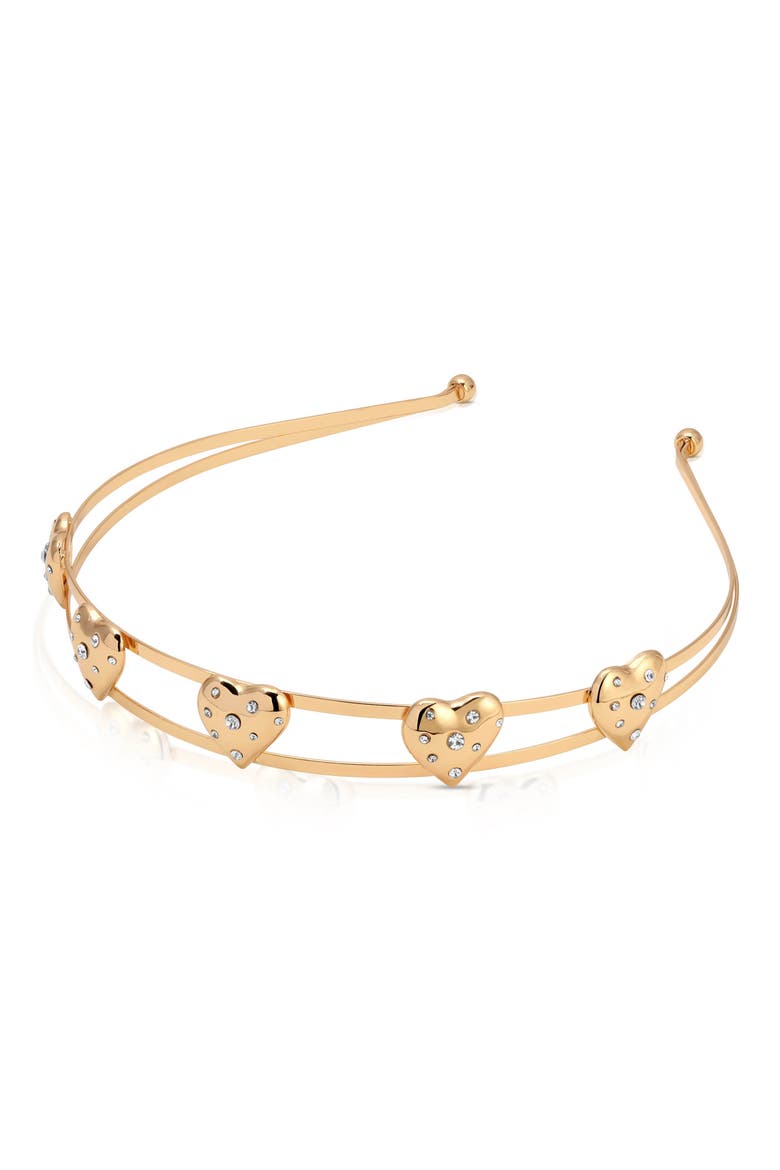 Love Embellished Heart Headband, Alternate, color, GOLD