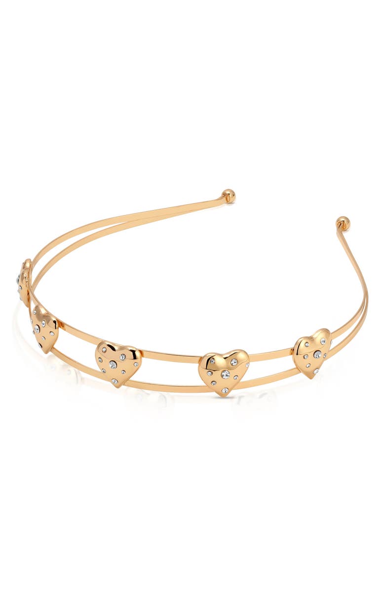 Ettika Love Embellished Heart Headband, Alternate, color, Gold