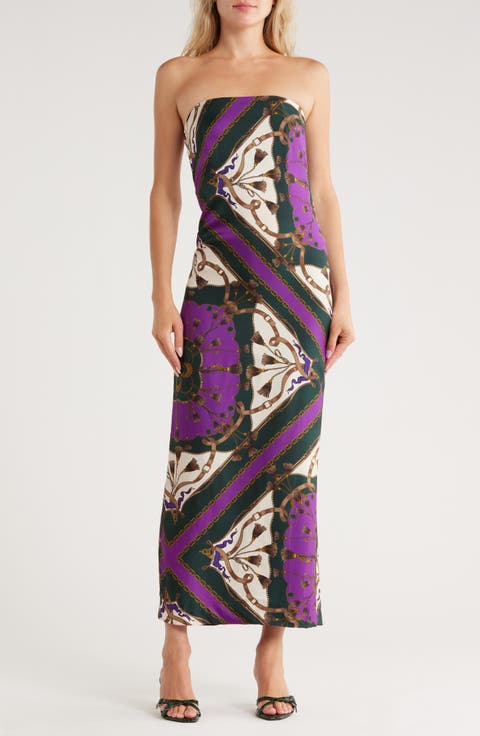 Flora Strapless Silk Blend Body-Con Dress