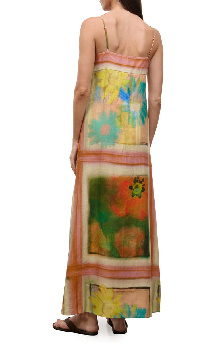 STAUD Laura Sleeveless Linen Maxi Dress, Alternate, color, Superbloom