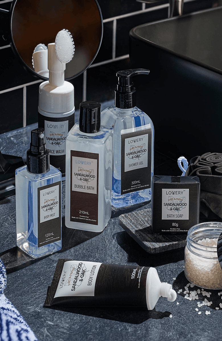 Lovery Luxury Spa Kit - Sandalwood 
Oak Scented Bath Gift Set 
Shower Basket, Alternate, color, Sandalwood 
Oak