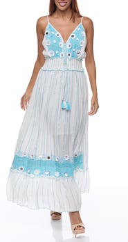RANEES Embellished Cotton Cover-Up Maxi Dress