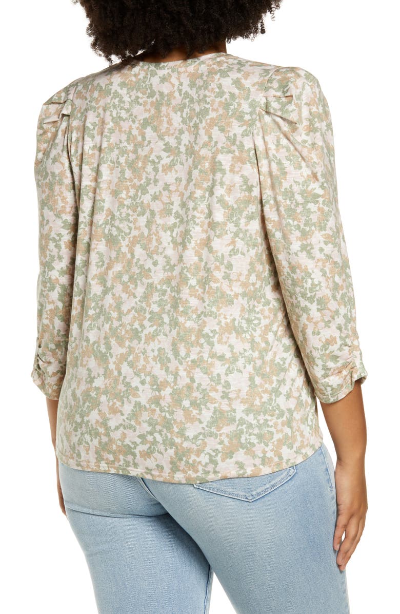 Wit & Wisdom Floral Puff Sleeve Top, Alternate, color,