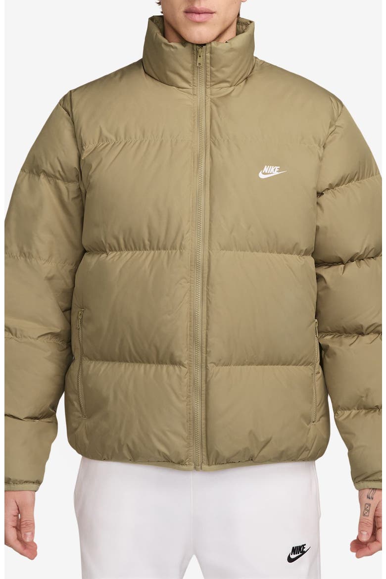 Sportswear Club Storm-FIT Quilted Down Puffer Jacket, Main, color, PARACHUTE BEIGE/ WHITE