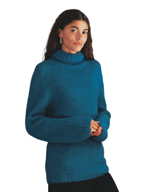 Alpaca Cott Slch Turtleneck Sweater