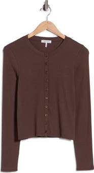 rag & bone Essie Ribbed Long Sleeve Button Top