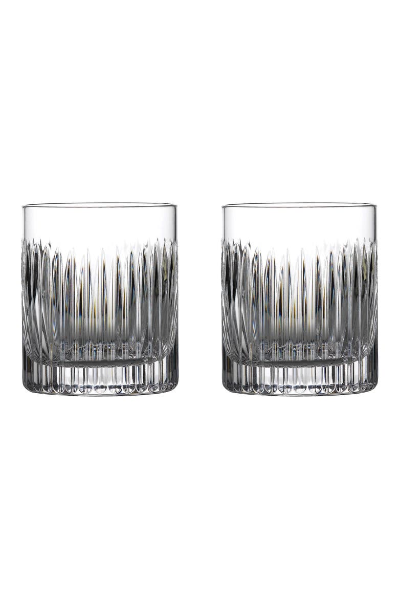 Aras Short Stories Set of 2 Double Old Fashioned Lead Crystal Glasses, Main, color, NO COLOR