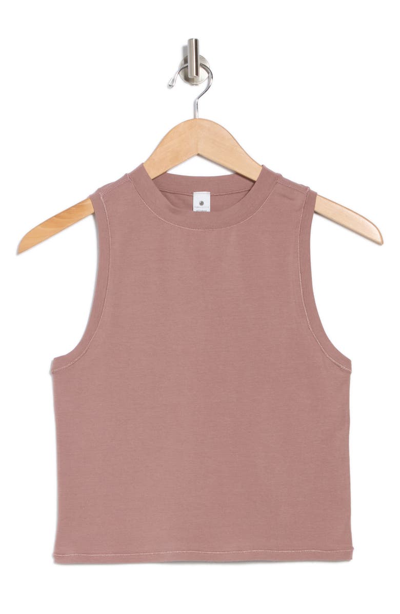 YOGALICIOUS Airlite Melissa Mock Neck Stretch Cotton Tank, Alternate, color, 