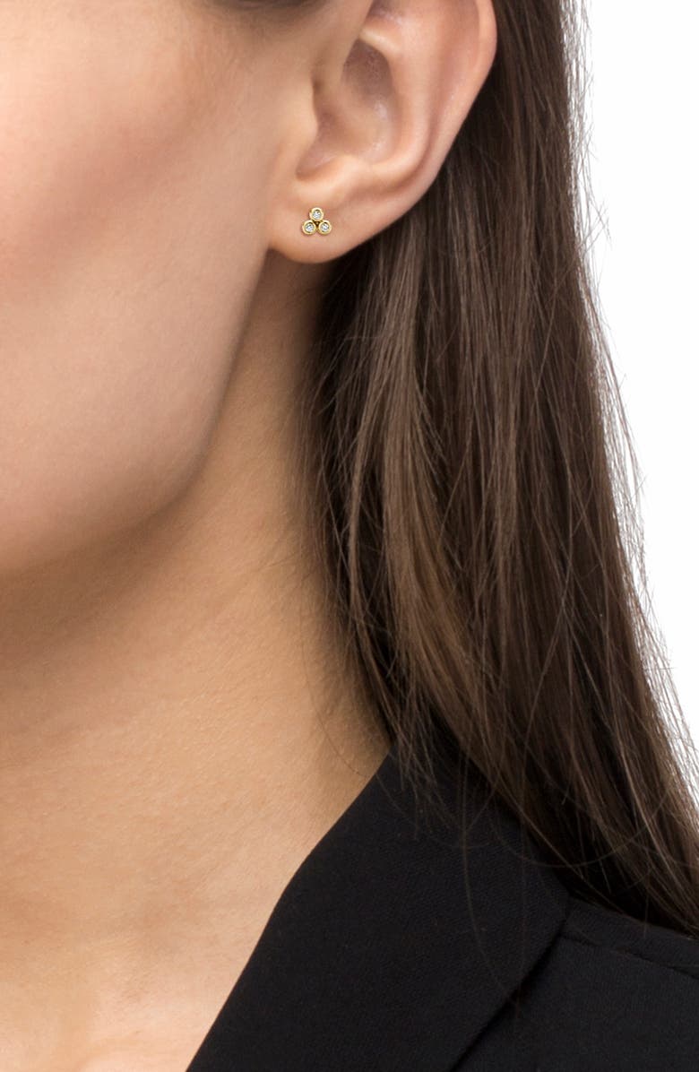 LAGOS KSL Diamond Triangle Stud Earrings, Alternate, color, Gold Diamond