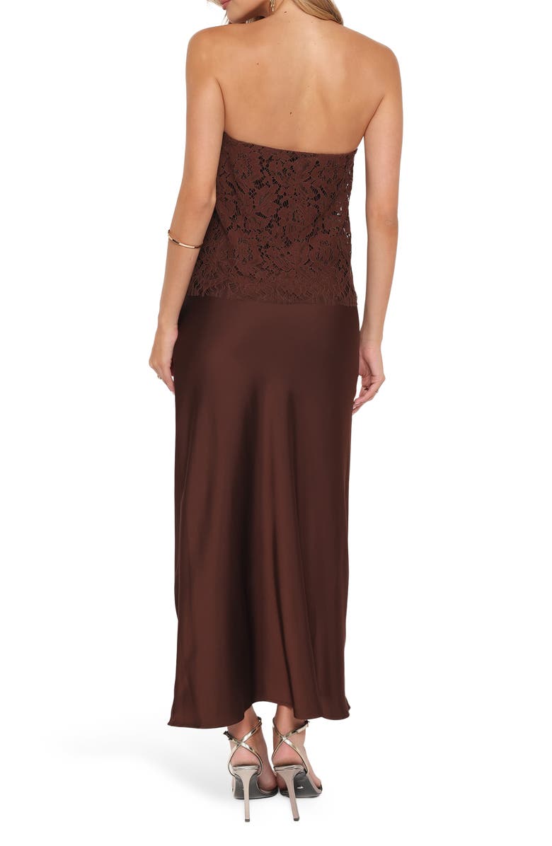 Petal & Pup Lelita Strapless Maxi Dress, Alternate, color, Brown
