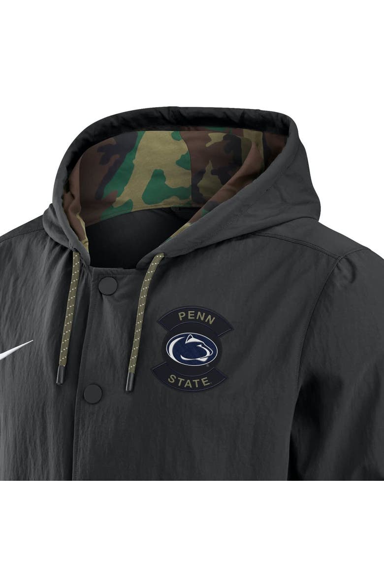 Men's Nike Black Penn State Nittany Lions 2025 NCAA Military Appreciation Full-Snap Jacket, Alternate, color, Black