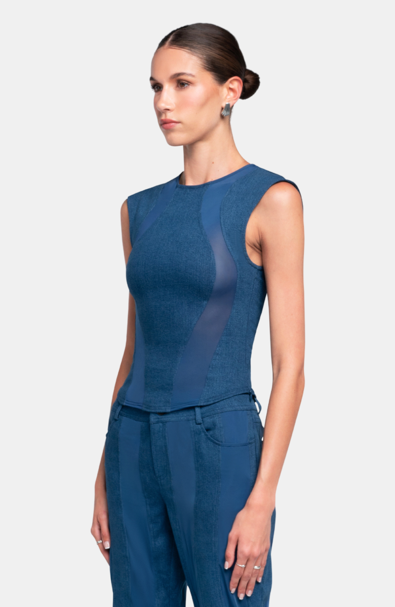 OW Collection KENNA Top, Alternate, color, Blue