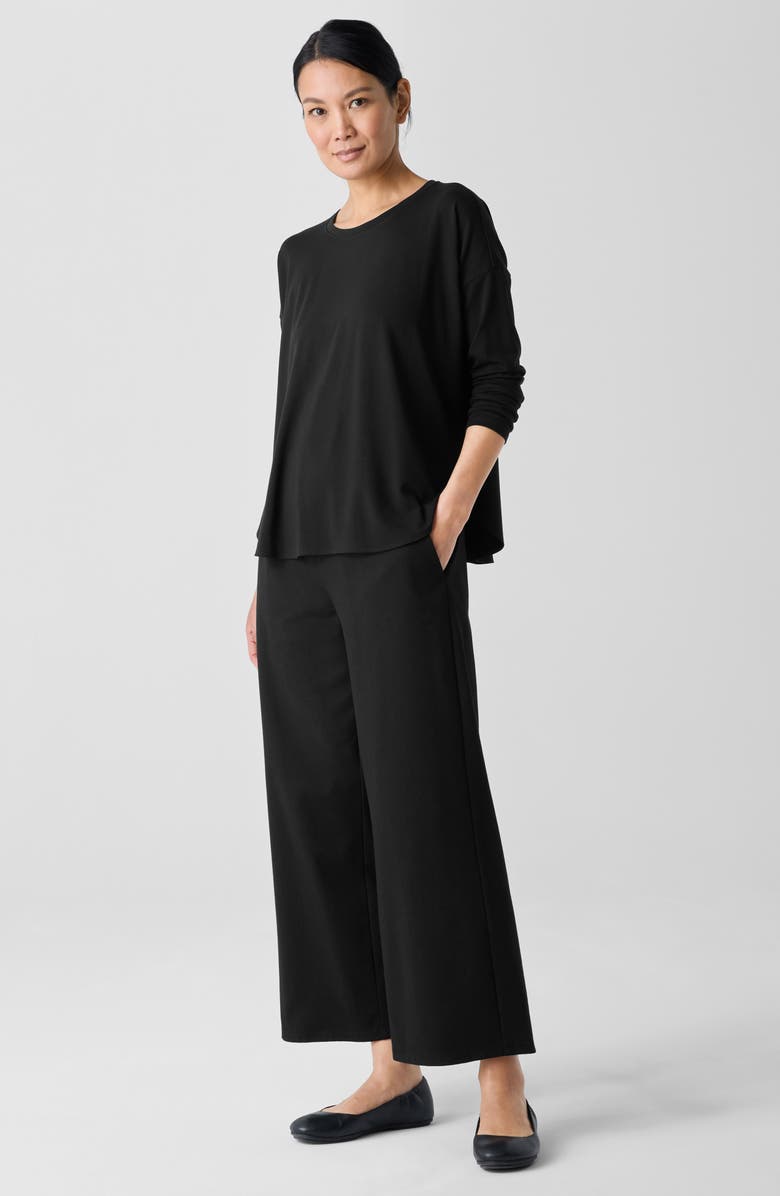 Eileen Fisher Crewneck Boxy Stretch Jersey Top, Alternate, color, 