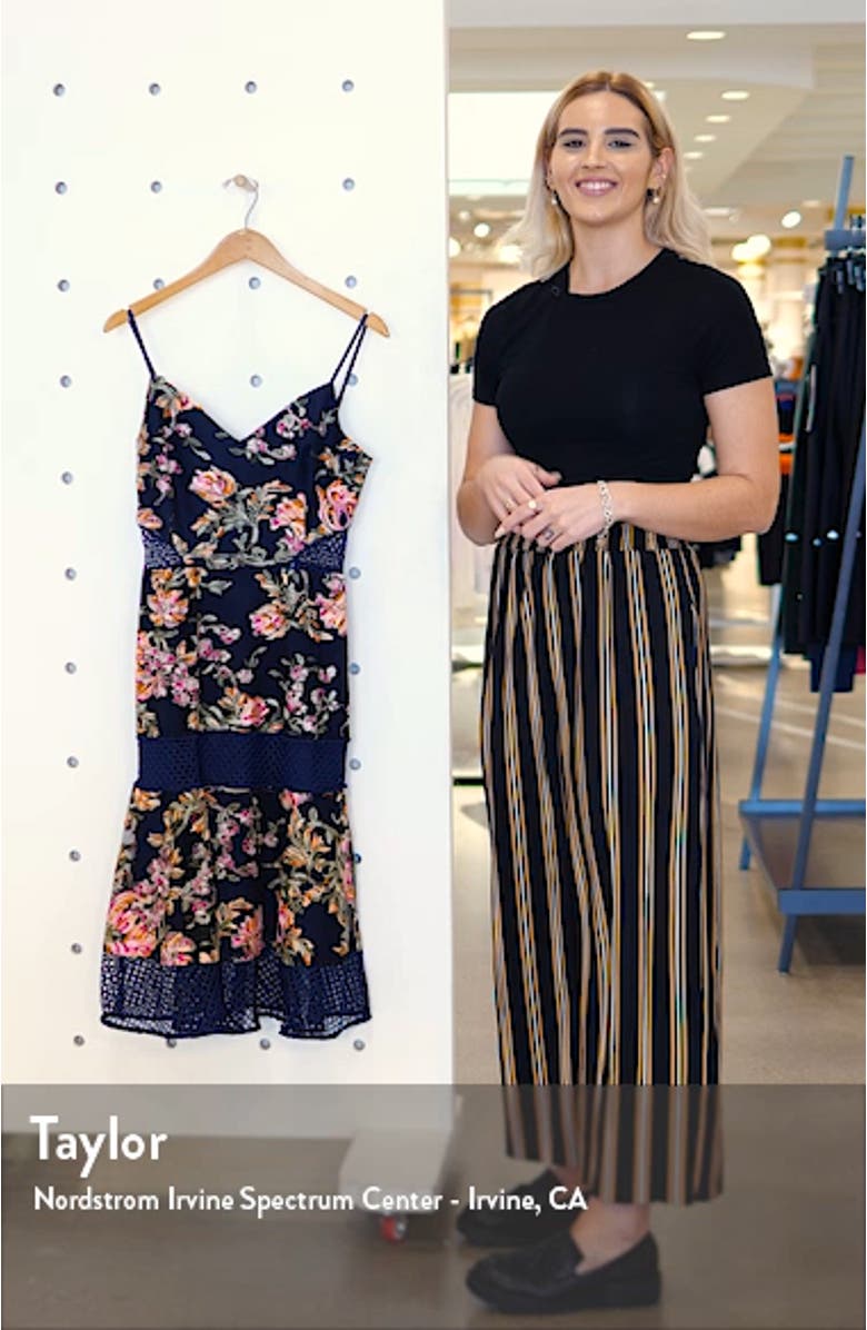 Kaylea Sleeveless Embroidered Lace Trim Dress, sales video thumbnail