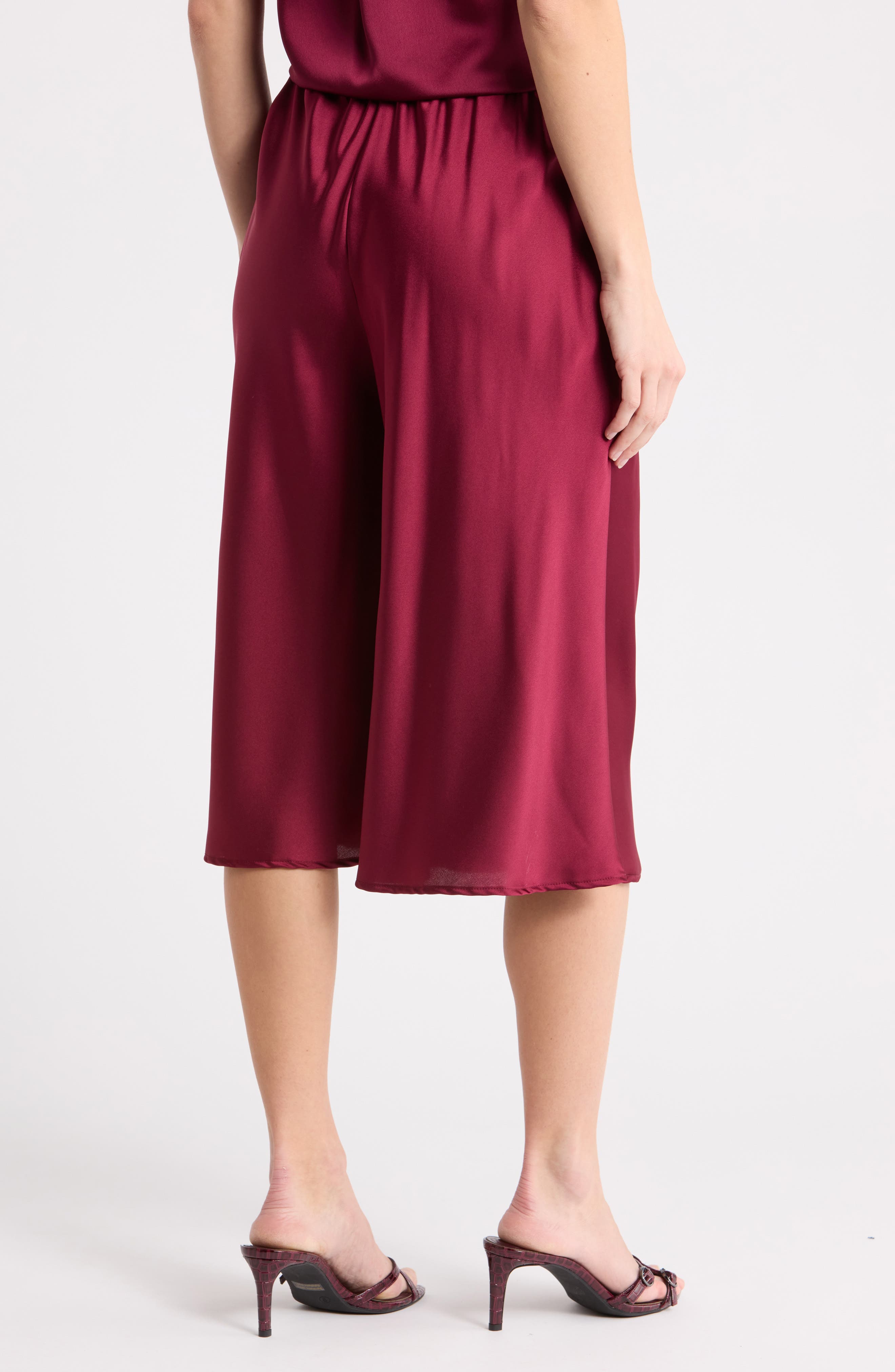 High Waist Satin Culottes
