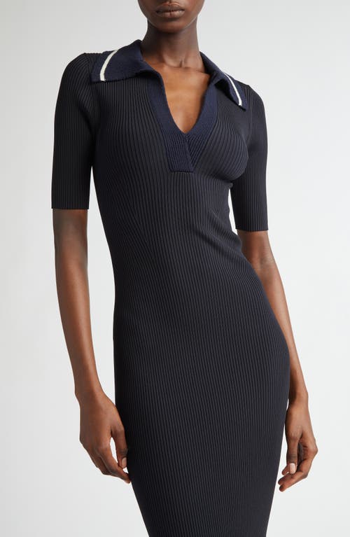 A.l.c . Darcy Rib Midi Dress In Midnight