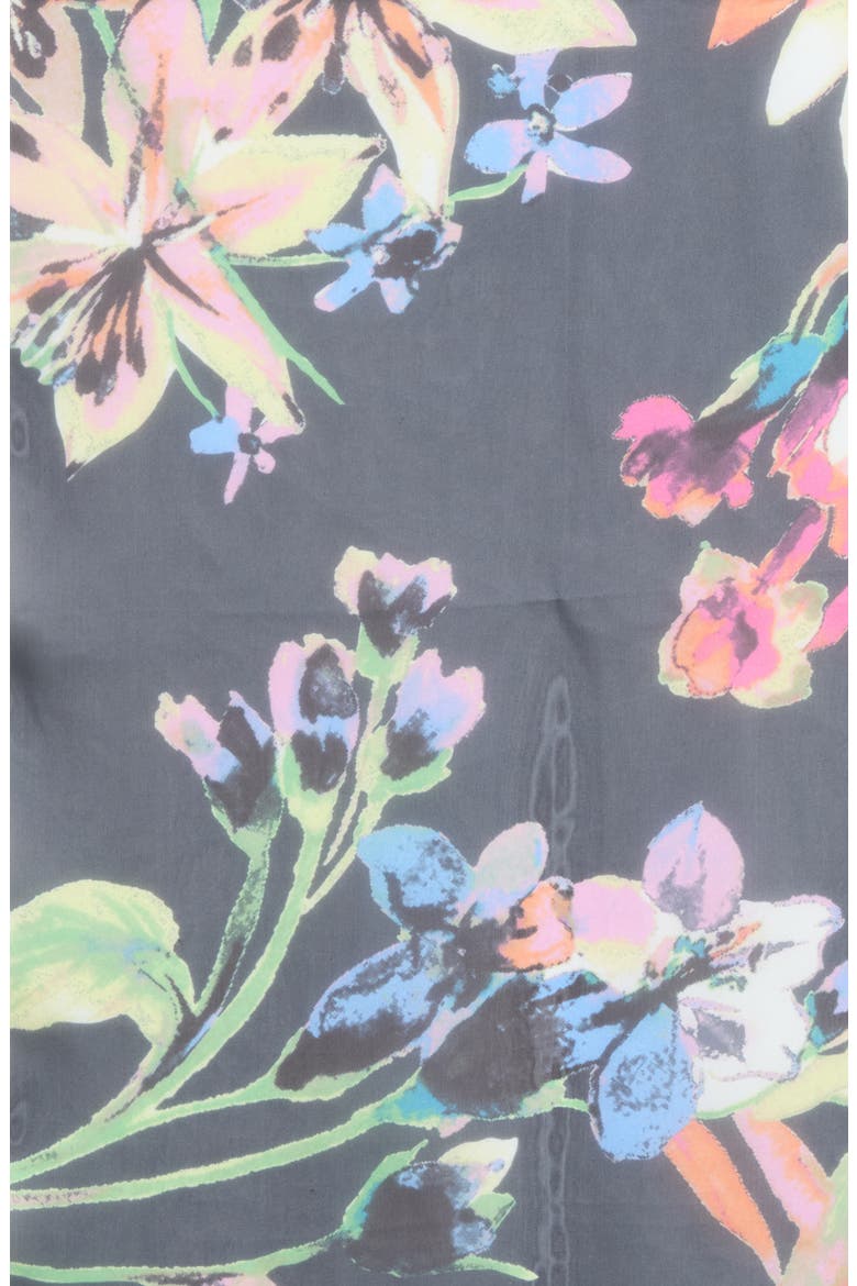 Garden Blooms Oblong Scarf, Alternate, color, BLACK BRIGHT