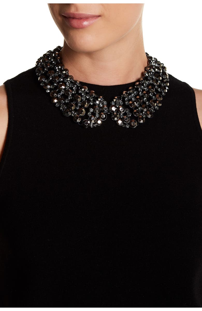 EYE CANDY LOS ANGELES Diana Black Crystal Cluster Collar Necklace, Main, color, Black