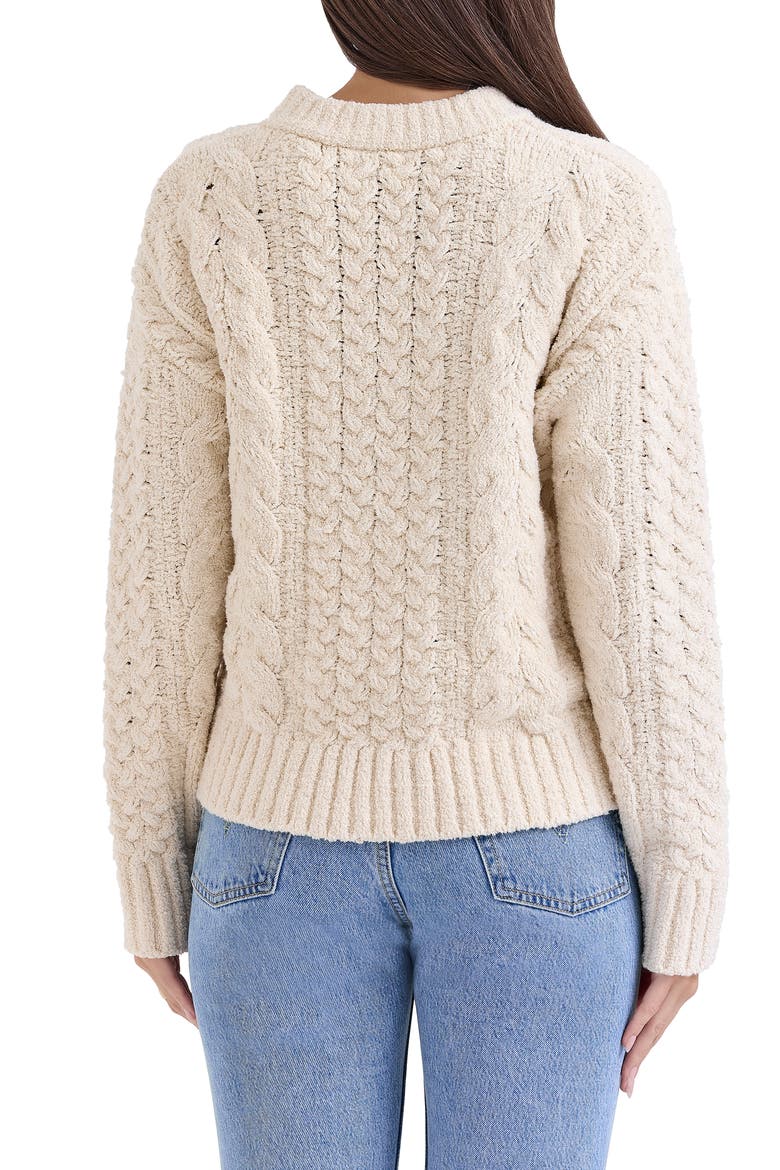 Jasper Chenille Cable Cotton Blend Sweater, Alternate, color, IVORY