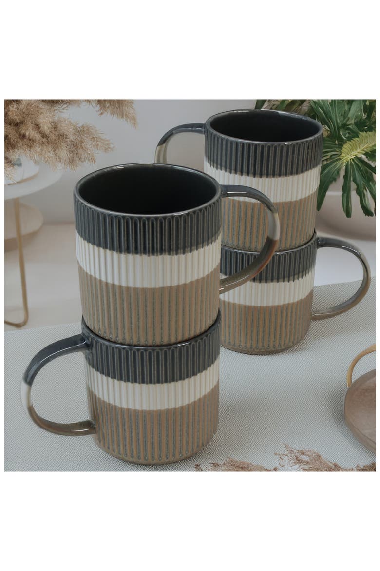 Set of 4 Tricolor Mugs, Alternate, color, GREY
