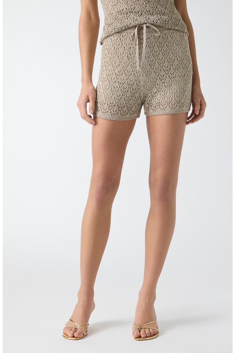 Serina Metallic Pointelle Knit Shorts, Main, color, F1PV-MEDIU