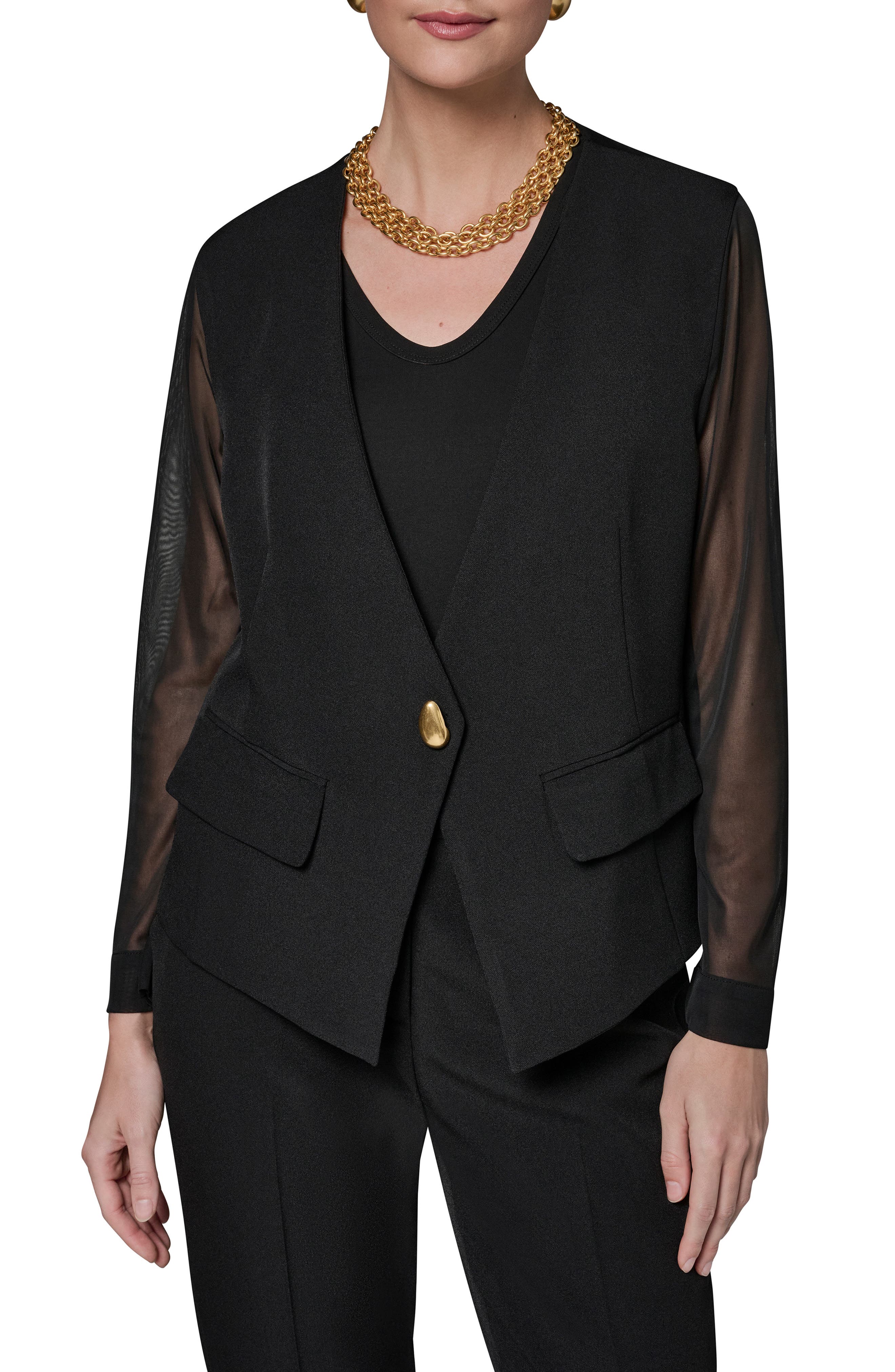 Sheer Contrast Jacket