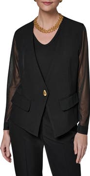 Donna Karan New York Sheer Contrast Jacket