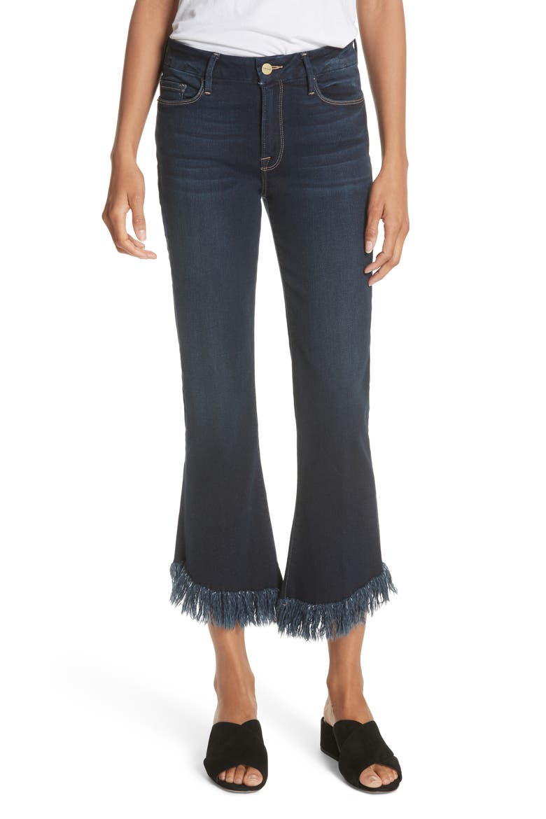 FRAME Le Crop Shredded Hem Mini Boot Jeans, Main, color, ANDOVER ROAD