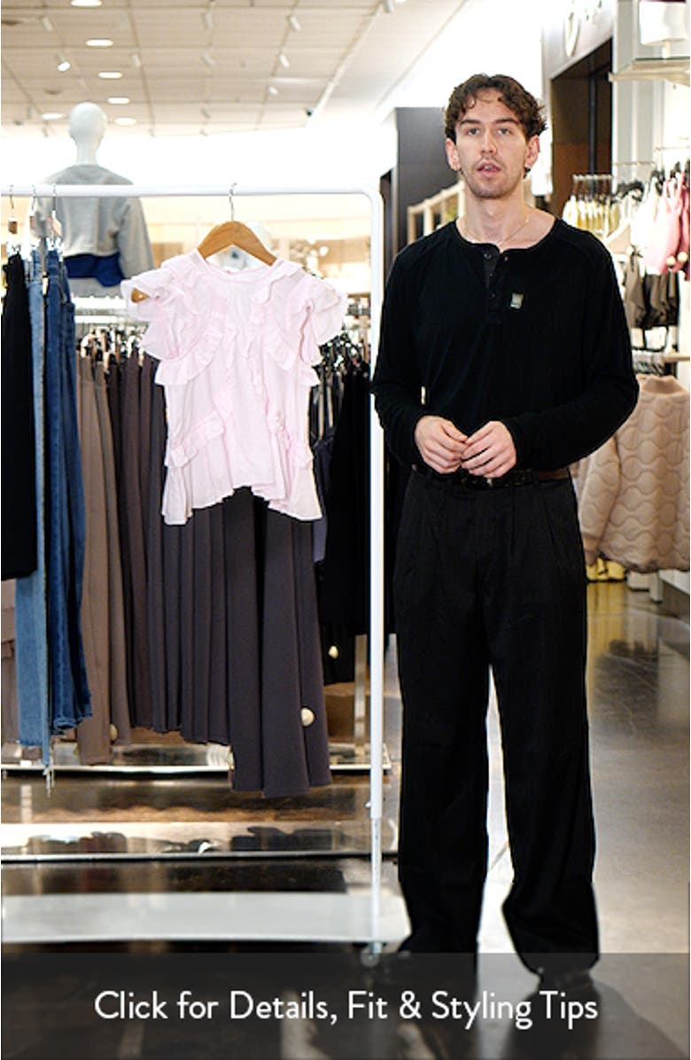 Nalou Ruffle Detail Sleeveless Cotton Blend Top, sales video thumbnail