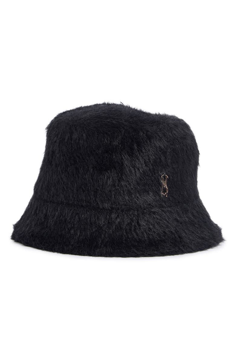 Steve Madden Soft Fuzzy Bucket Hat, Main, color, Black