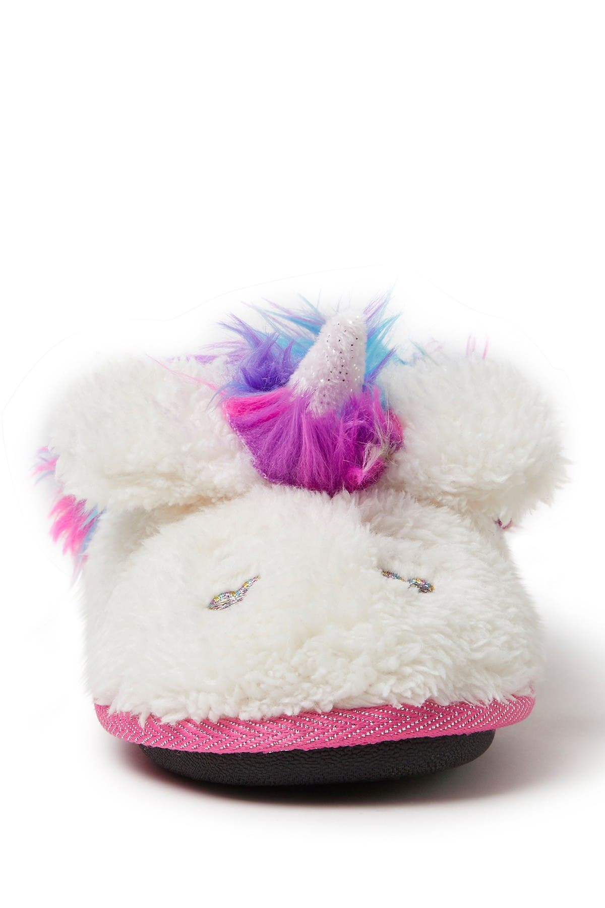 Kids' Peyton Novelty Unicorn Fuzzy Slipper, Alternate, color, PARADISE PINK - 00624